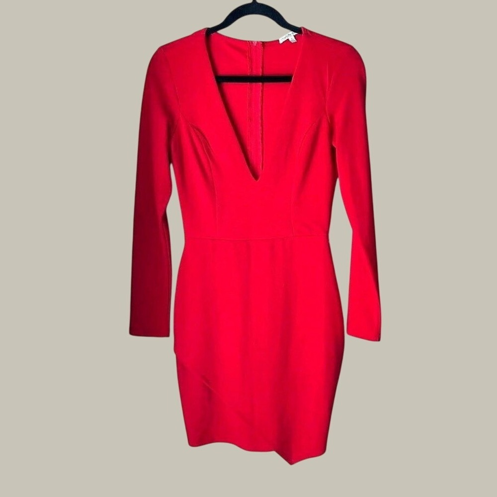 Charlotte Russe Long Sleeve Mini Dress in Red Size Small